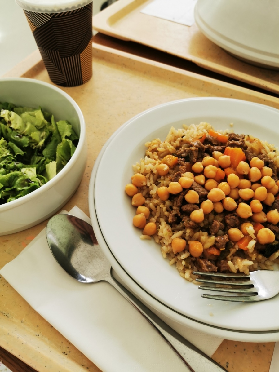 salad-rice-chickpeas-meat-hospital-food